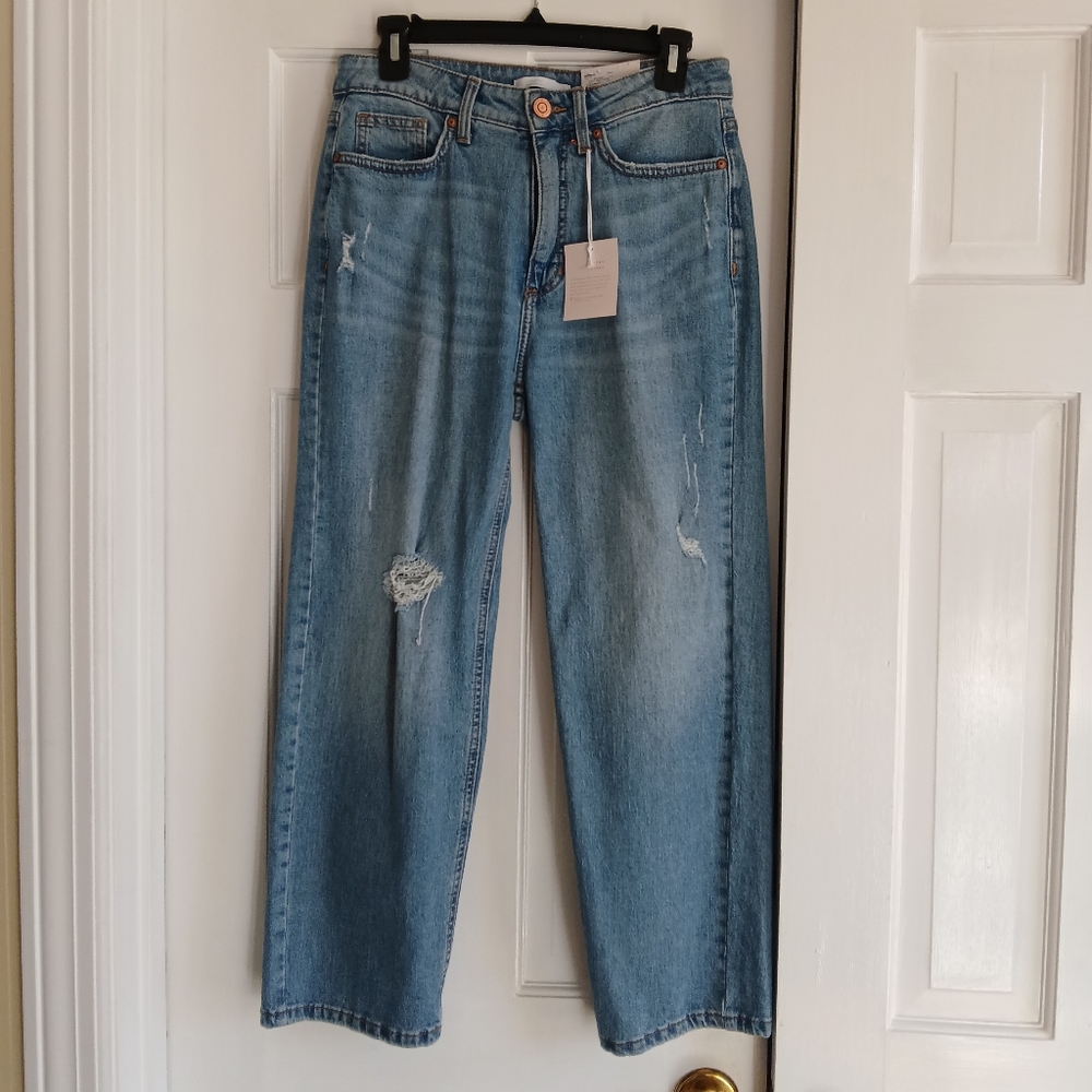 LC Lauren Conrad Super High Rise Crop Distressed Jeans